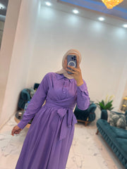 فستان صيفي بارد ازرار وربطة