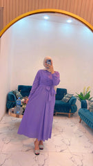 فستان صيفي بارد ازرار وربطة