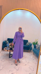 فستان صيفي بارد ازرار وربطة