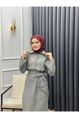 طقم تنورة ربطة مع قميص