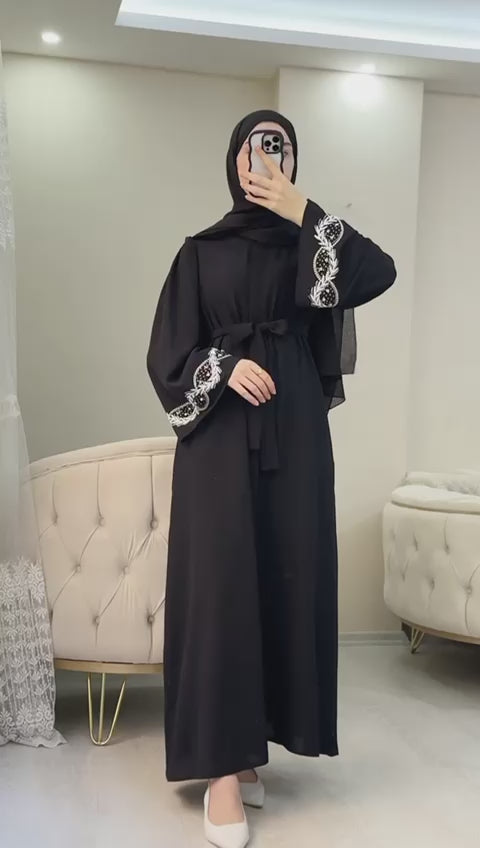 عبايه  بسترس ورق شجر