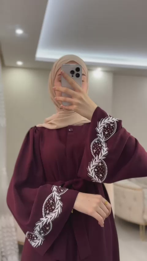 عبايه  بسترس ورق شجر