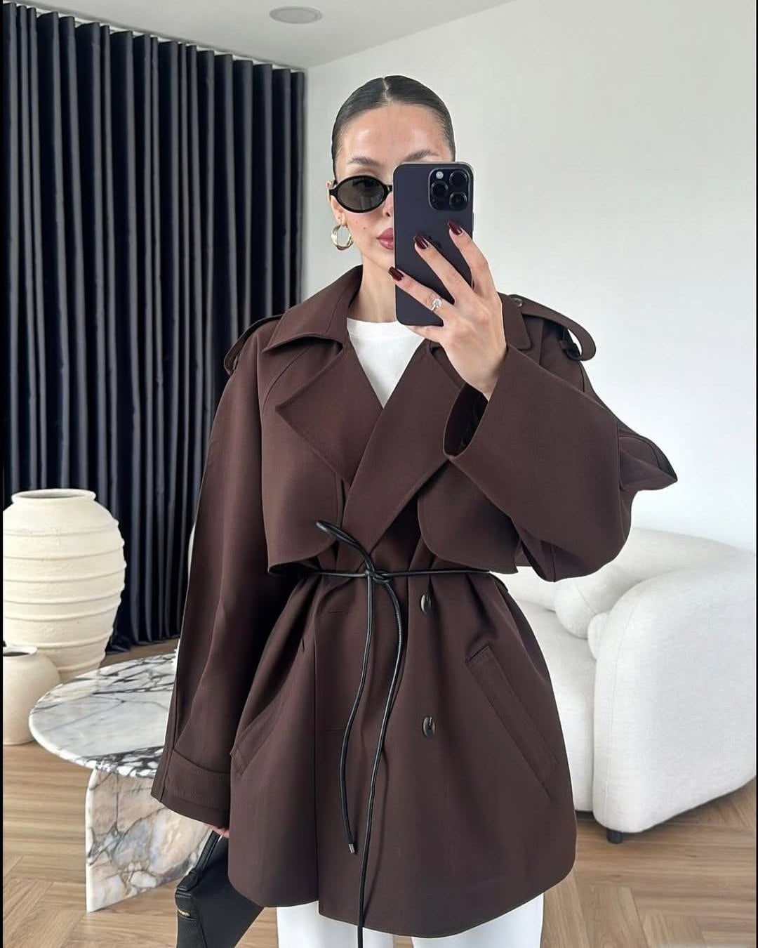 ترانش ترندي مع حزام عالخصر