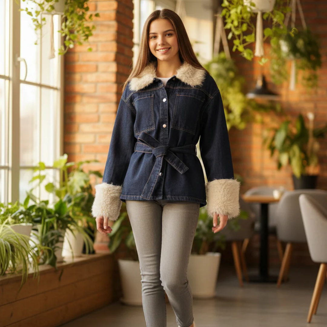 جاكيت جينز مع حزام