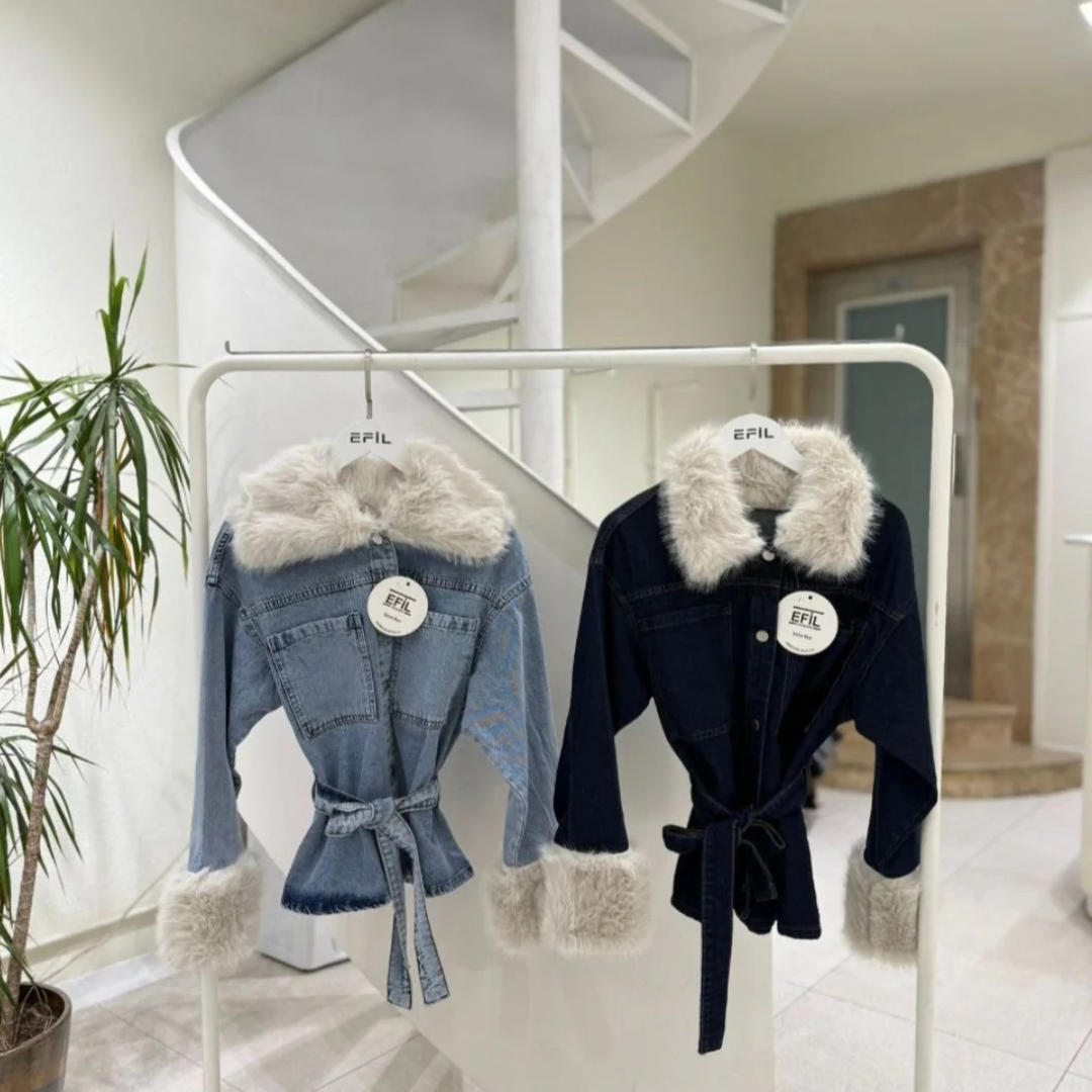 جاكيت جينز مع حزام