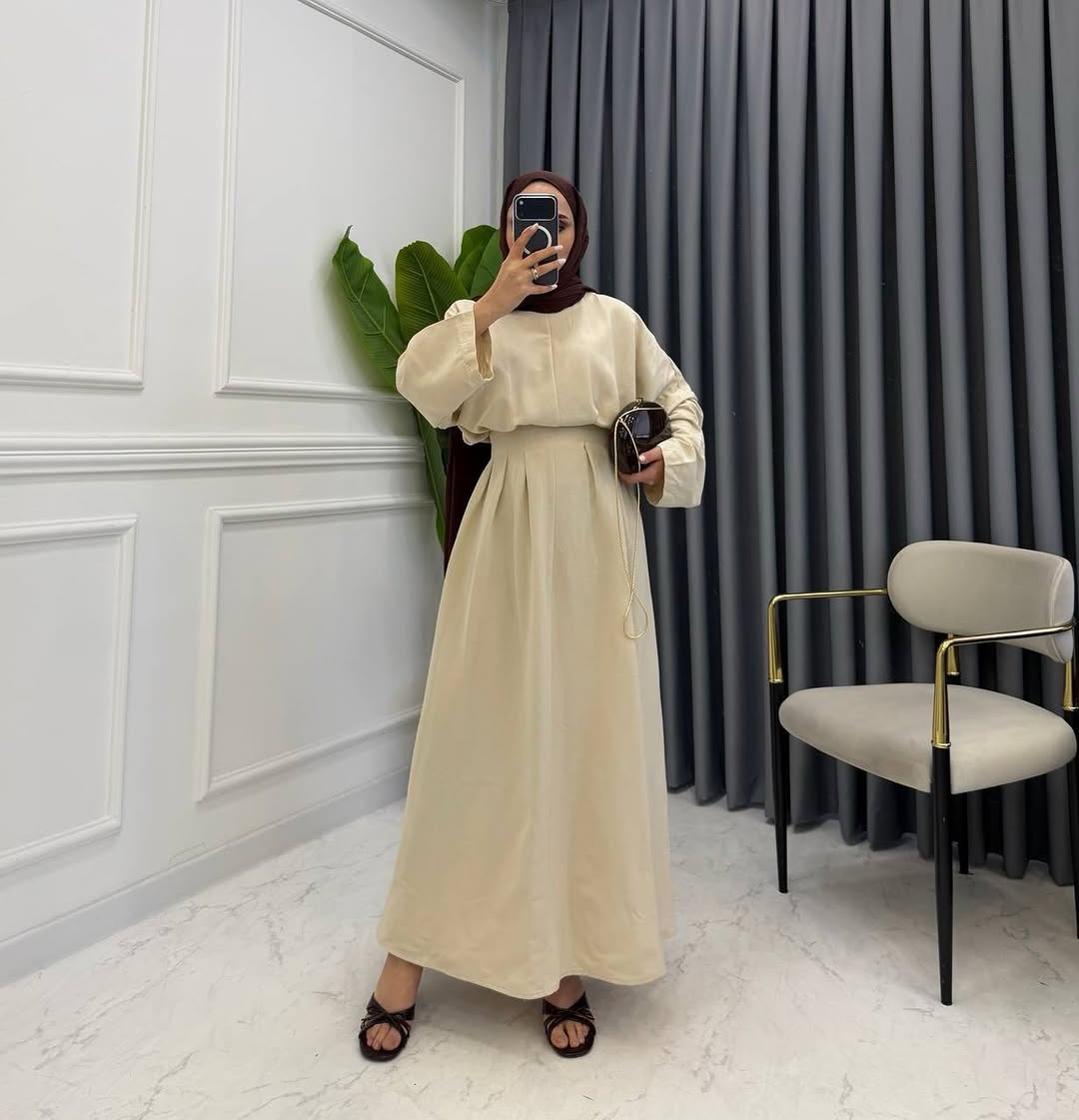 فستان بولين مع شدة عالخصر