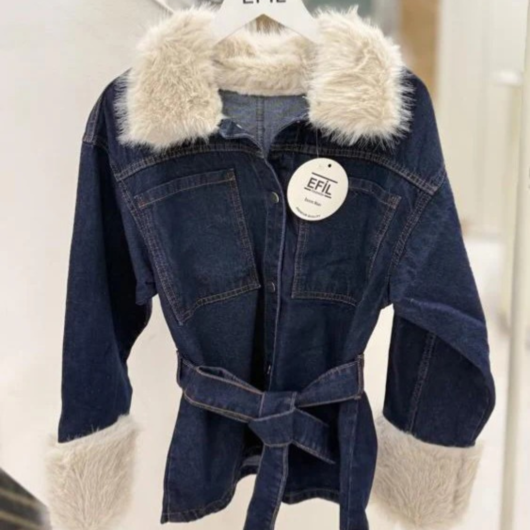 جاكيت جينز مع حزام