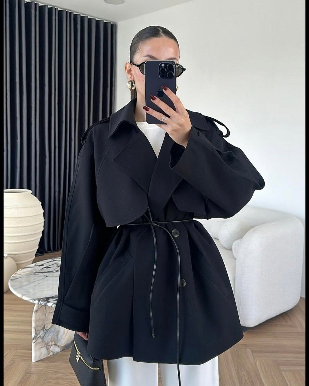 ترانش ترندي مع حزام عالخصر