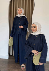 طقم جينز بيسك بنطلون وقميص
