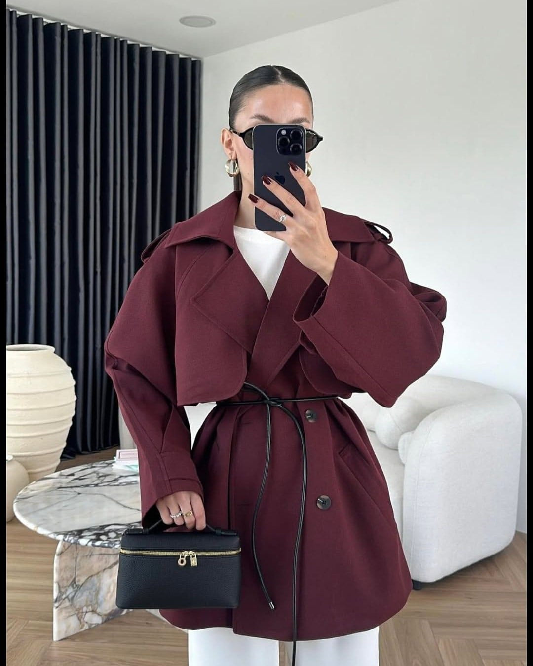 ترانش ترندي مع حزام عالخصر