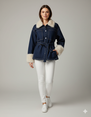 جاكيت جينز مع حزام