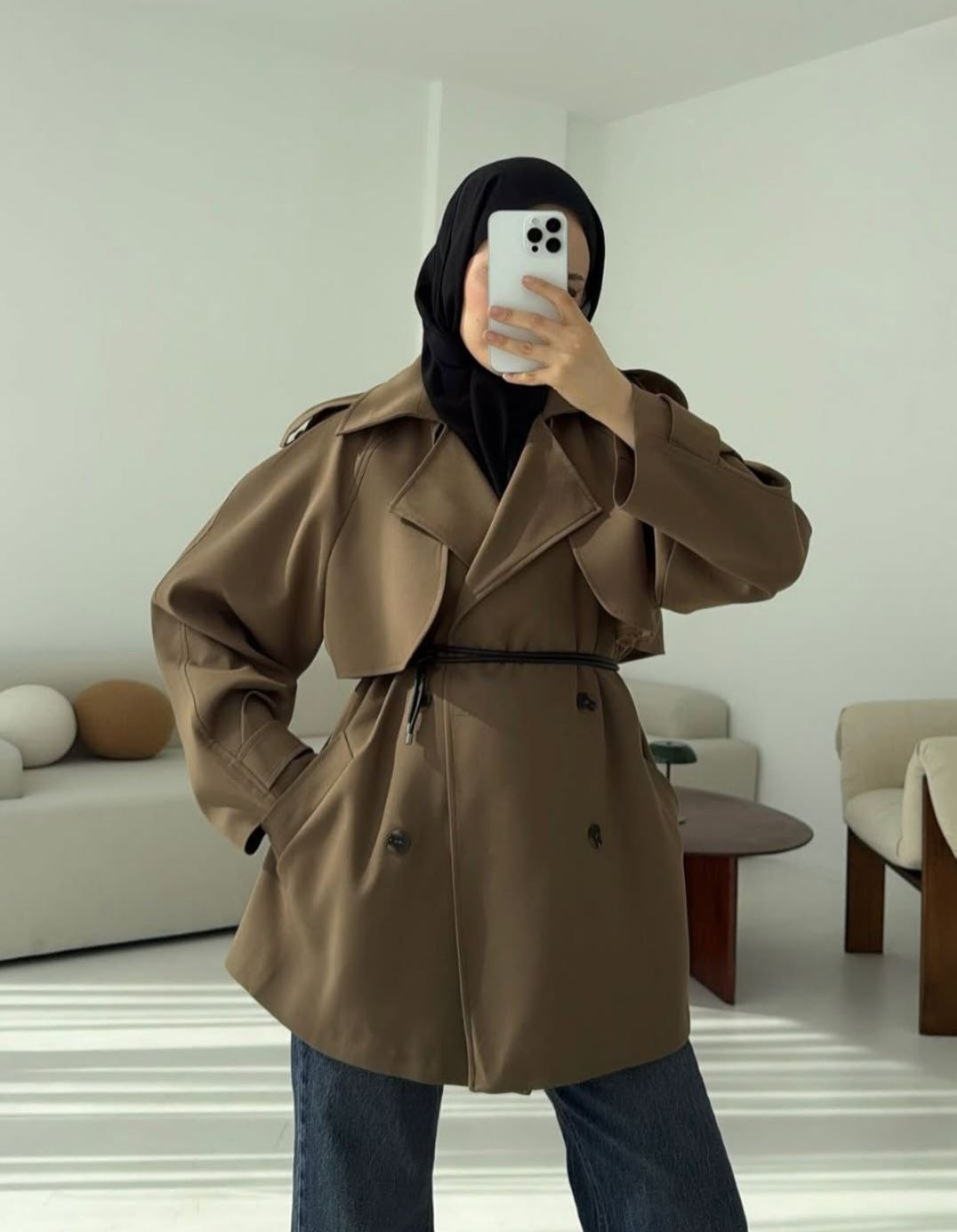 ترانش ترندي مع حزام عالخصر