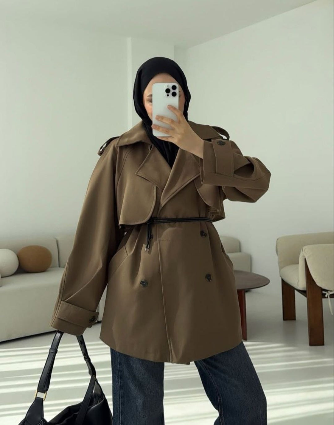 ترانش ترندي مع حزام عالخصر