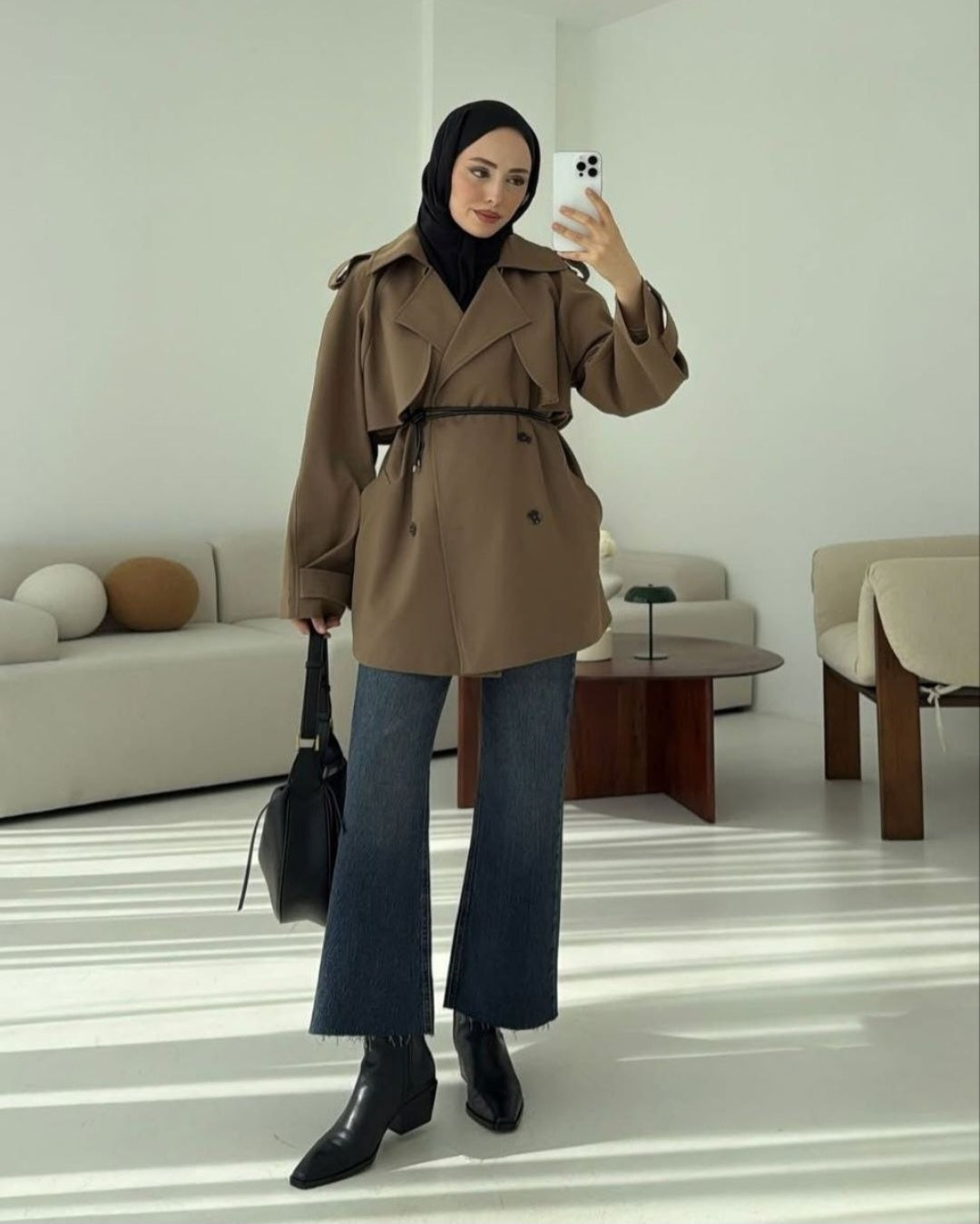 ترانش ترندي مع حزام عالخصر